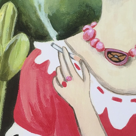 LARGE Print Frida Kahlo Bird dotd Skull - Picture 4 of 4